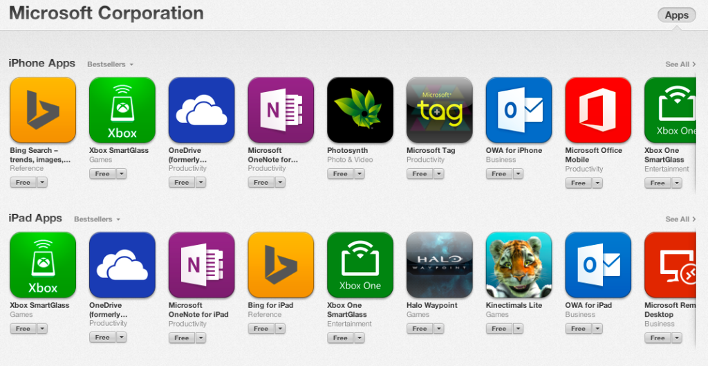 Приложения Microsoft для iOS