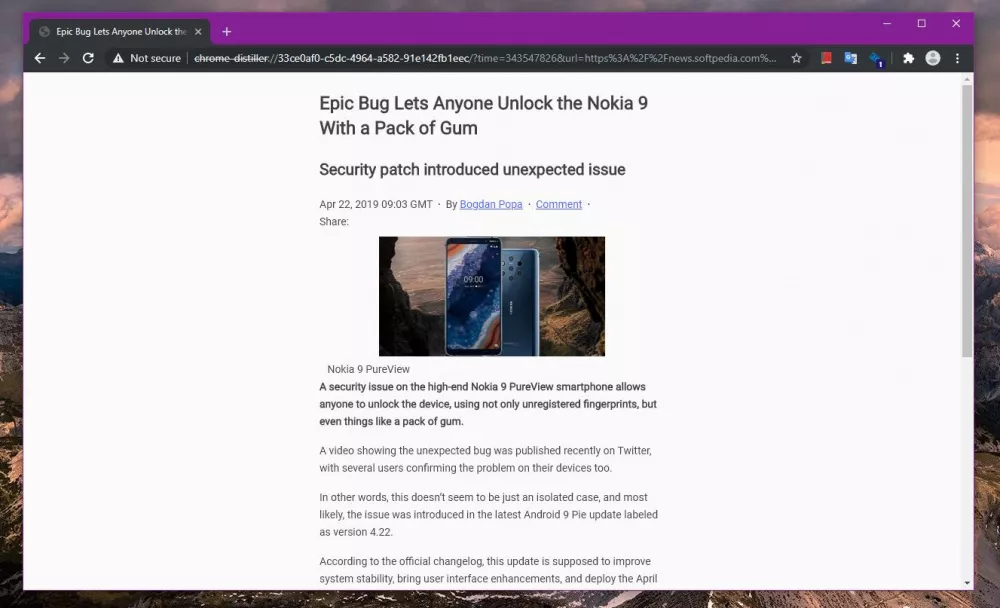 Chrome в режиме чтения