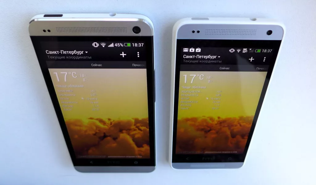 Сравнение экранов HTC One mini и HTC One