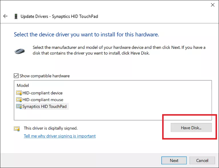 Установка драйвера с диска Precision-touchpad-howto-4_0.png