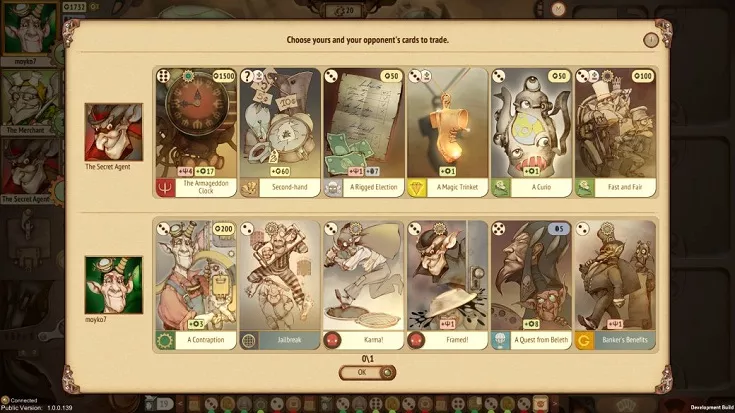 Выбор карт перед партией Выбор карт перед партией