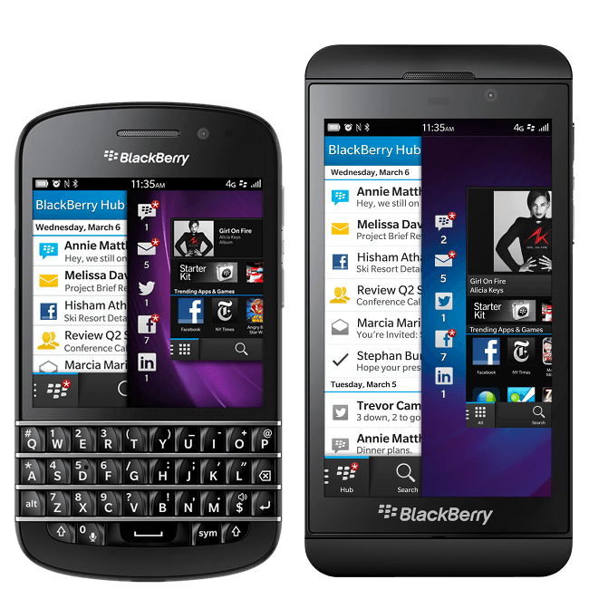 Blackberry Q10 и Blackberry Z10