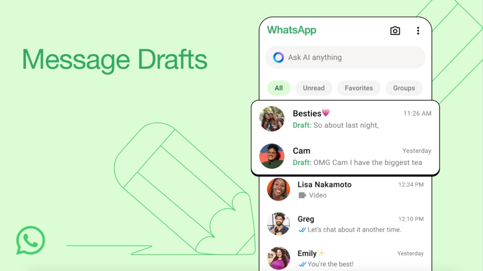В WhatsApp наконец-то появились черновики. Ждём отложенную отправку сообщений