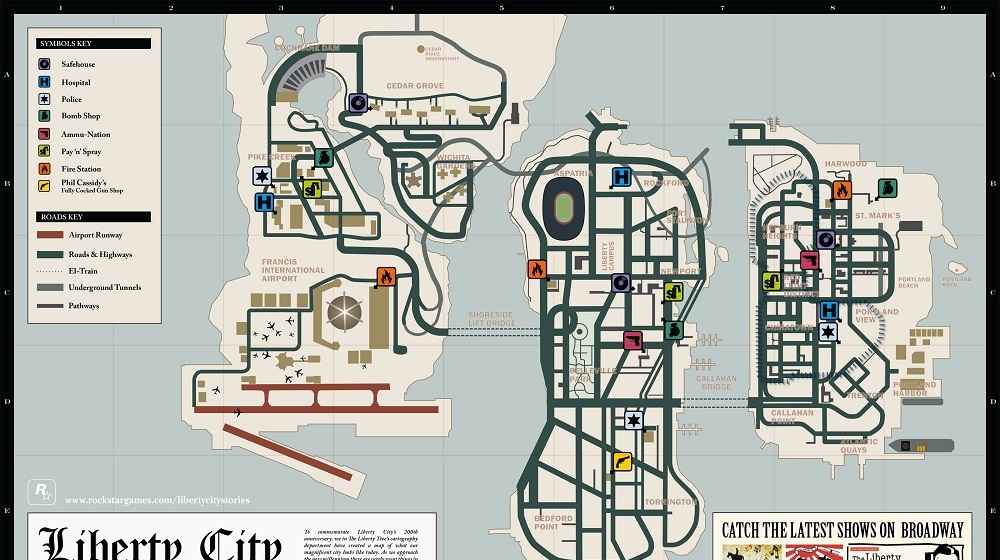 Карта почти родного Либерти Сити