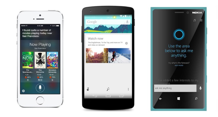 Cortana, Google Now и Siri