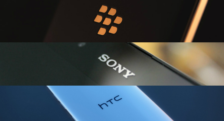 Sony, HTC и BlackBerry