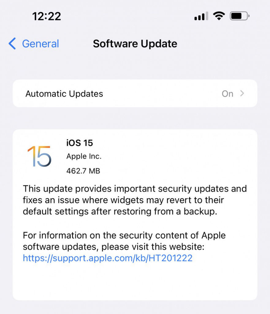 iOS 15 заплатко