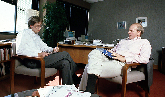 Билл Гейтс и Стив Балмер в 1987 году