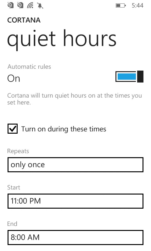 «Не беспокоить» в Windows Phone