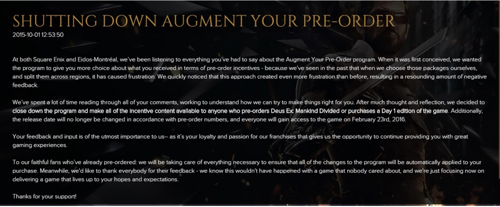 Сообщение на официальном сайте