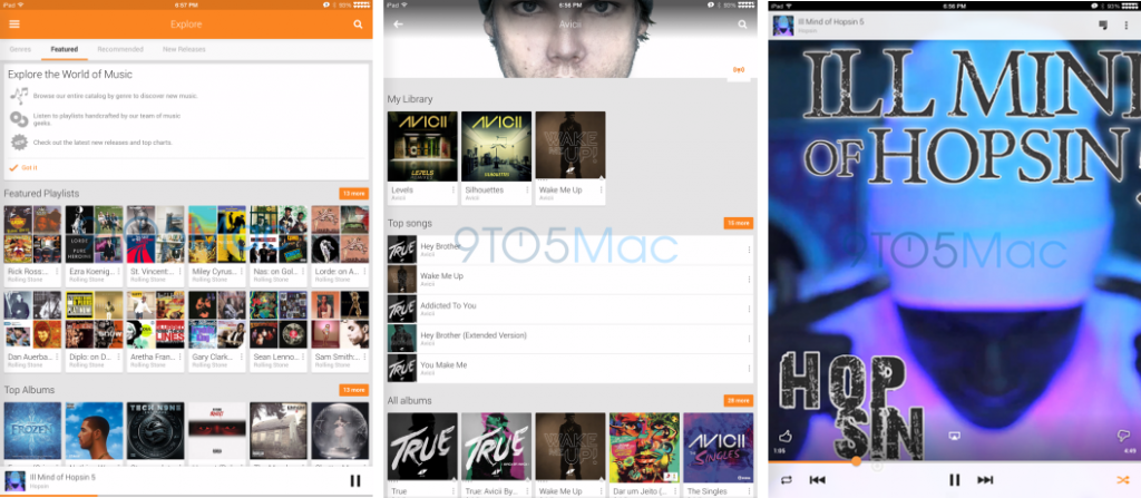 Google Play Music iPad