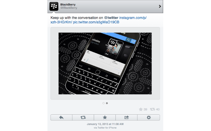 BlackBerry в Twitter