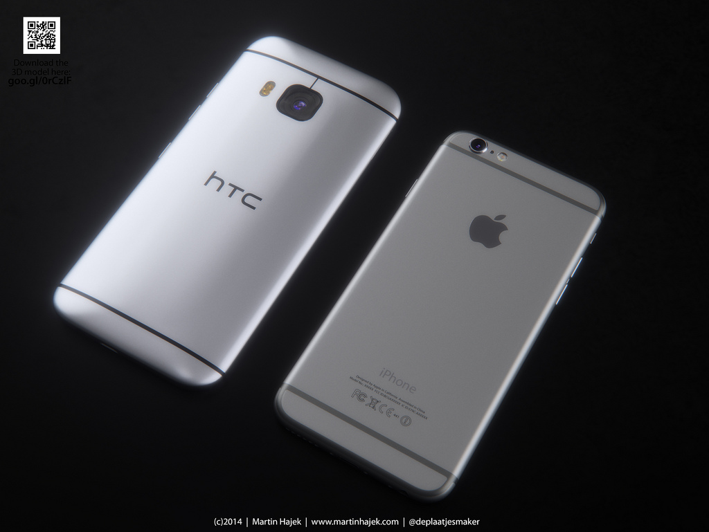 Сравнение дизайна iPhone 6 с Galaxy S6 и HTC One (M9)