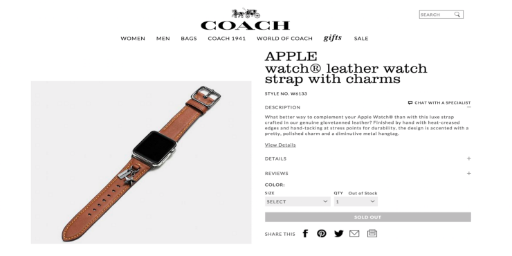 Бренд Coach готовит ремешки для Apple Watch