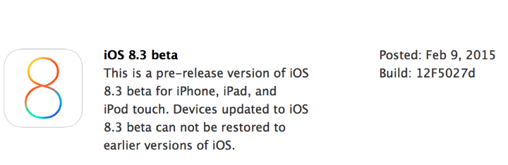 iOS 8.3 beta 1