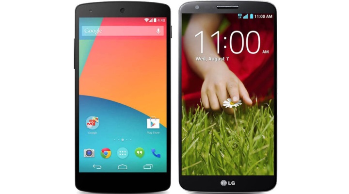 Google Nexus 5 и LG G2