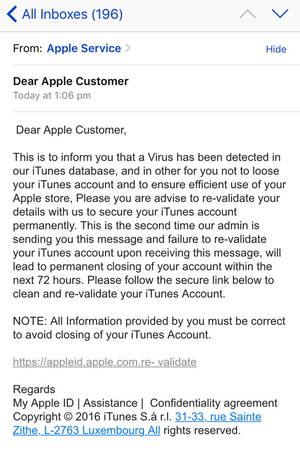 ESET: Пользователи iTunes могут стать жертвами фишинговый атаки