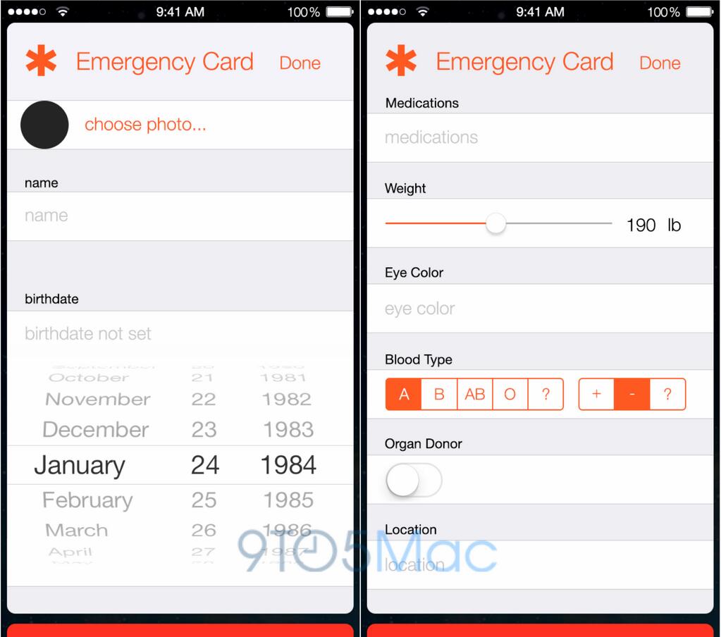 iOS 8: Healthbook