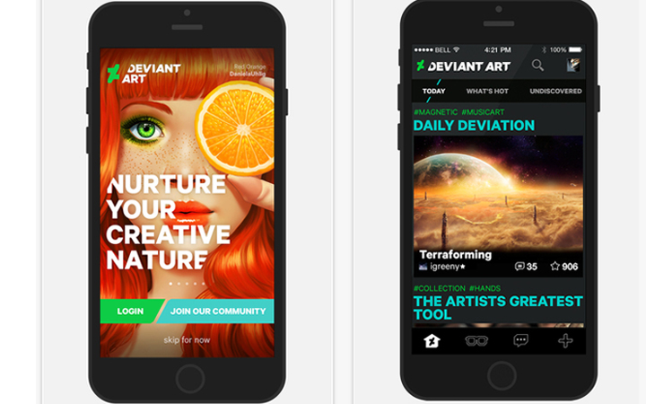 Мобильное приложение DeviantArt для iOS и Android