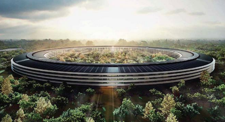 На крыше «космического корабля» Apple будет установлена крупнейшая в США система солнечных батарей