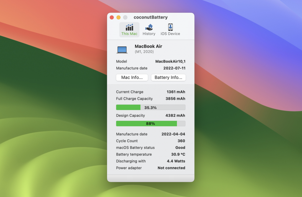 coconutBattery coconutBattery