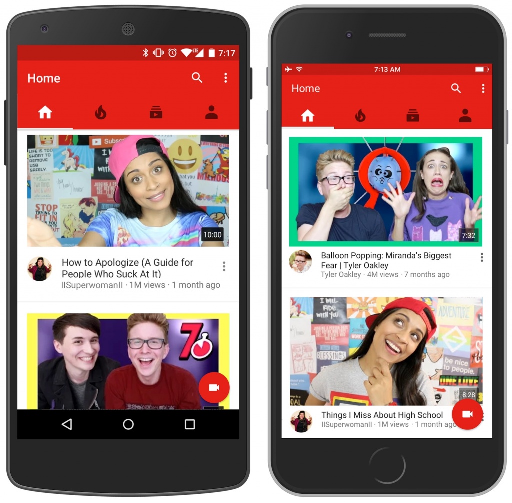 Сервис YouTube обновил приложение для iOS и Android