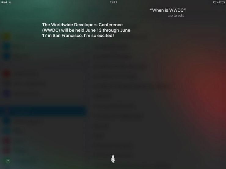 Siri рассказала, когда и где пройдет WWDC-2016