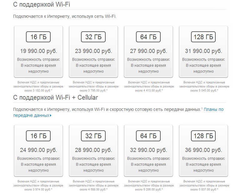 iPad Air цены РФ