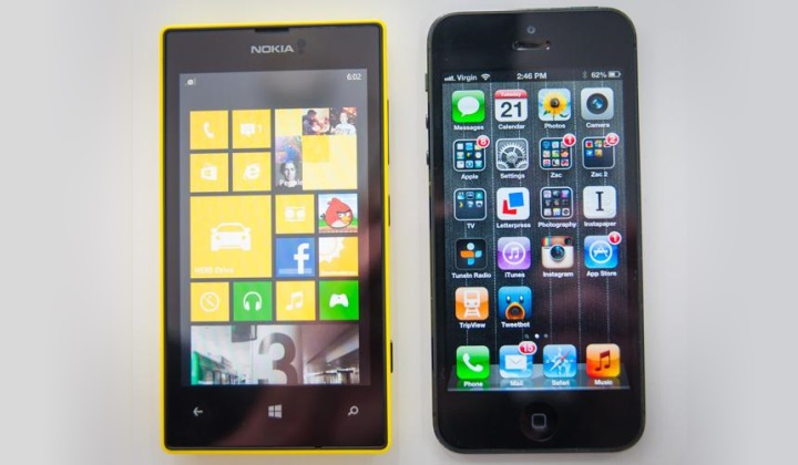 Nokia Lumia 520 и iPhone 5c