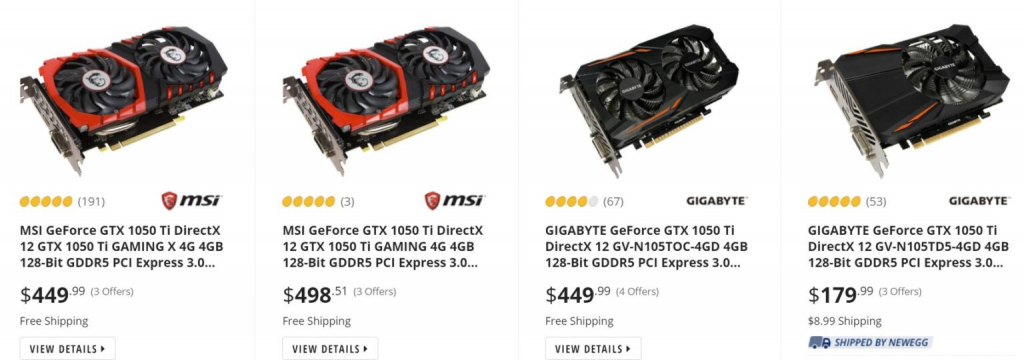GeForce GTX 1050 Ti GPUs