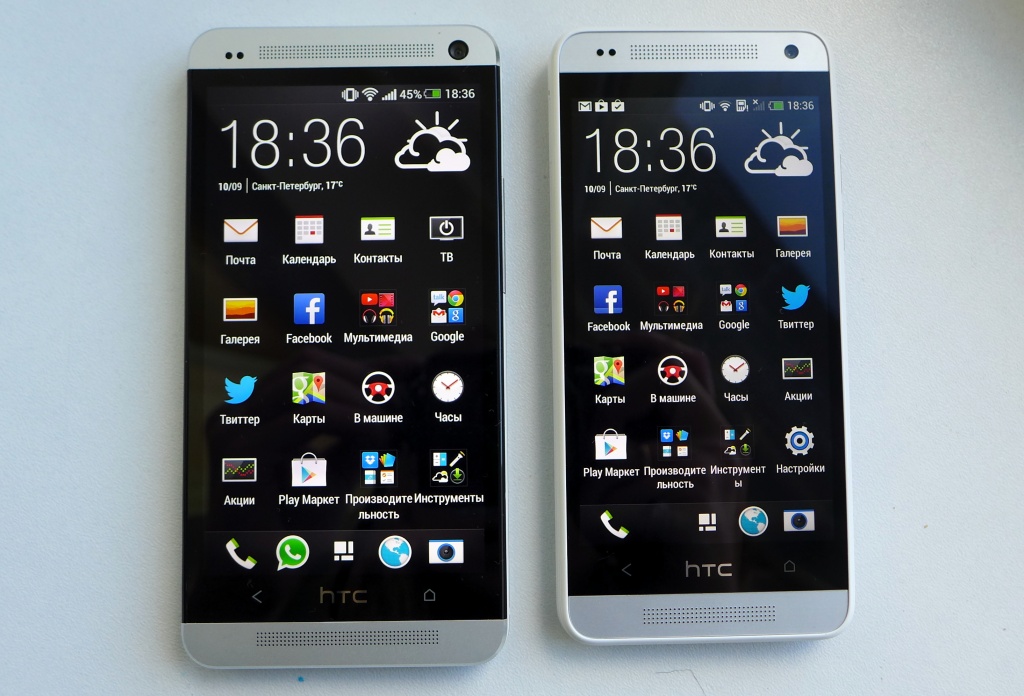 Сравнение экранов HTC One mini и HTC One