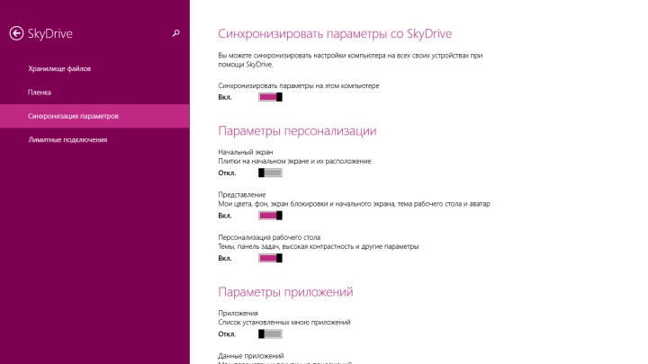 SkyDrive в Windows 8.1