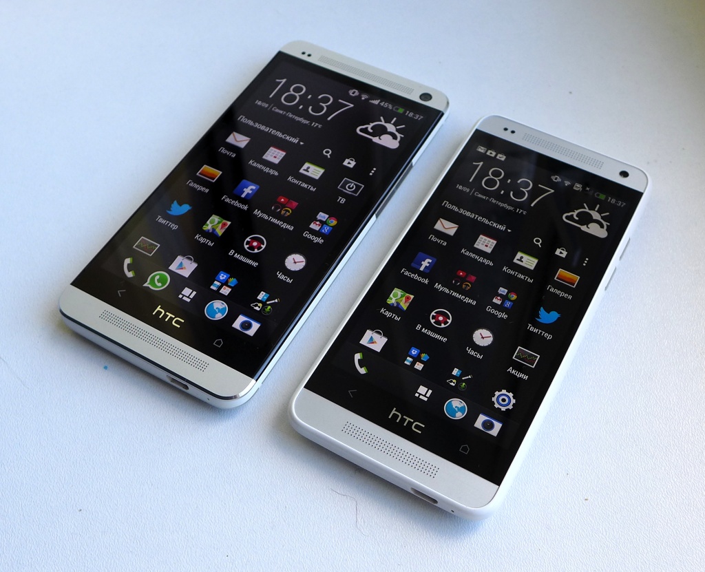 Сравнение экранов HTC One mini и HTC One