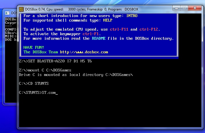 DOSBox в среде Windows 7