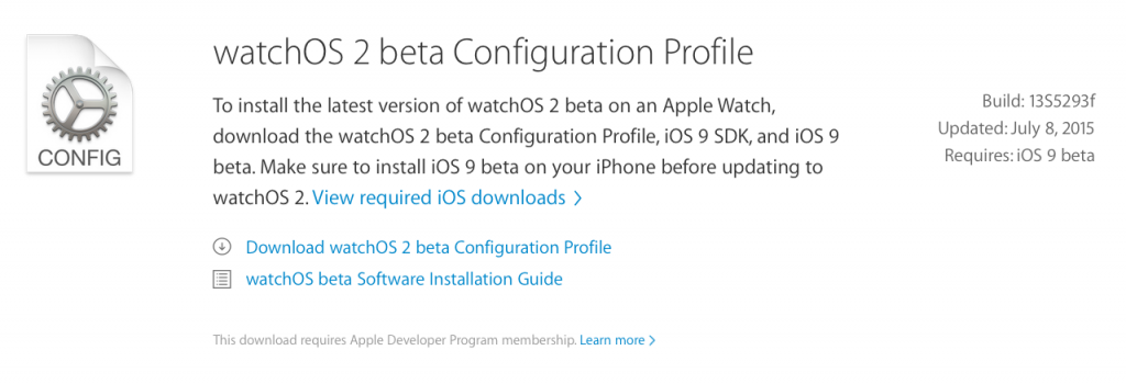 WatchOS 2.0 beta 3
