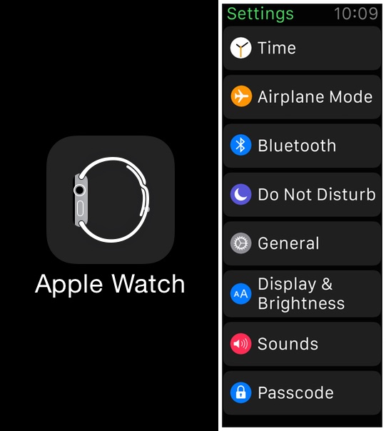 Иконка и настройки Apple Watch
