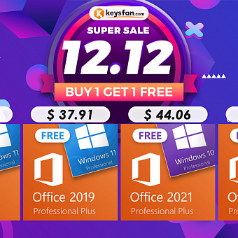 Keysfan удваивает выгоду: ключ для Windows 10 или 11 бесплатно при покупке Office