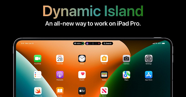 Новую функцию Dynamic Island для iPhone 14 Pro примерили на iPad