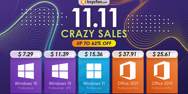 Осталась всего неделя! Windows 10 по сверхнизкой цене за $7,29 на распродаже 11.11 от Keysfan