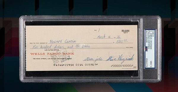 Круче всяких биткоинов. Чек с подписью Стива Джобса ушёл с молотка за 183 млн рублей