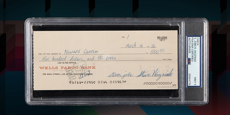 Круче всяких биткоинов. Чек с подписью Стива Джобса ушёл с молотка за 183 млн рублей