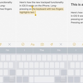 Клавиатуру iOS 9 можно использовать как трекпад не только на iPad, но и на iPhone
