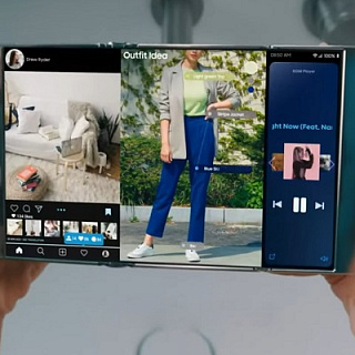 Samsung показала фантастический гибкий смартфон будущего
